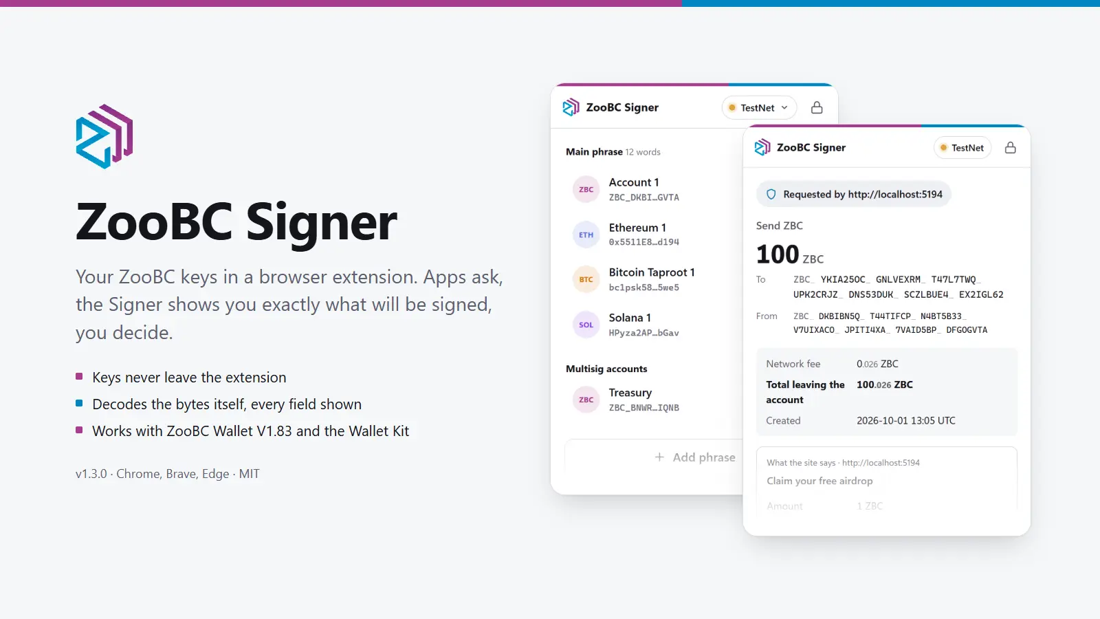 ZooBC Signer Extension (not official)